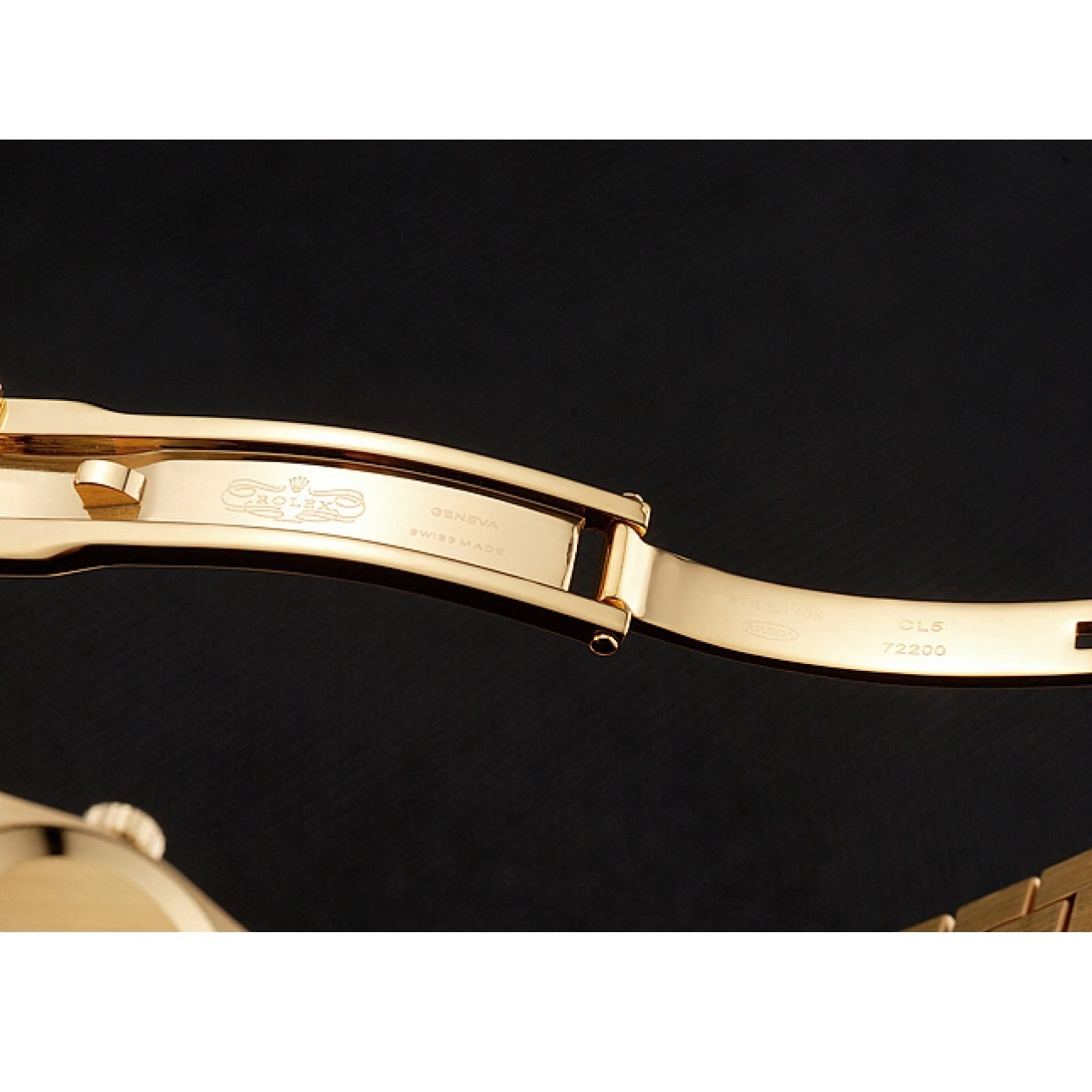 AAA Replica Watches Swiss 1454095 Gold Champagne Dial Diamond Bracelet Lady-Datejust Bezel Rolex 0806